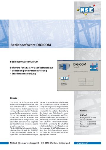 Bediensoftware DIGICOM - NSE AG