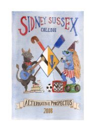 Alternative Prospectus - Sidney Sussex College