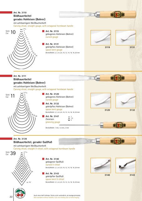 Schnitzwerkzeuge - Kirschen