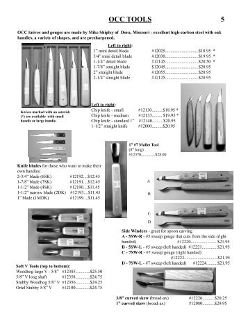 OCC TOOLS 5 - Belcher Carving Supply, LLC