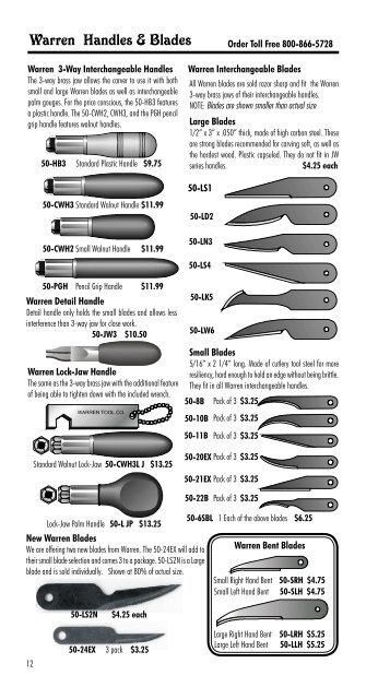 USA And Canada Call 800-866 - MDI Woodcarvers Supply