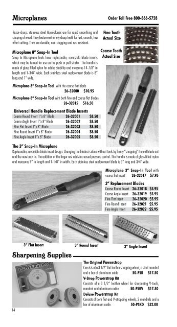 USA And Canada Call 800-866 - MDI Woodcarvers Supply