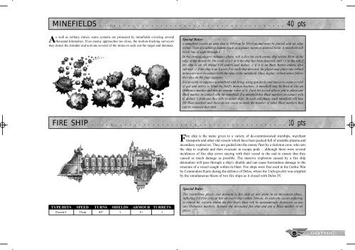 SHIPS OF THE GOTHIC SECTOR