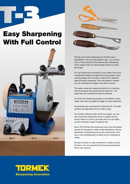 Knife sharpener machines  For all of your edge tools - Tormek