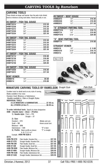 CARVING TOOLS by Ramelson - Christian J. Hummul Company