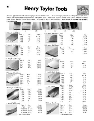 Henry Taylor Tools - Belcher Carving Supply, LLC