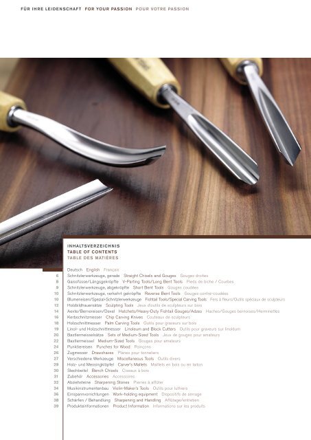 For your passion Woodcarving tools made in Switzerland