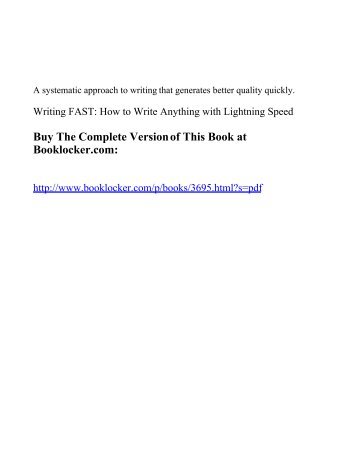 Writing FAST: How to Write Anything with Lightning Speed