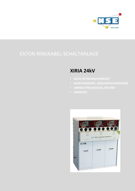 EATON RINGKABEL-SCHALTANLAGE XIRIA 24kV - NSE AG