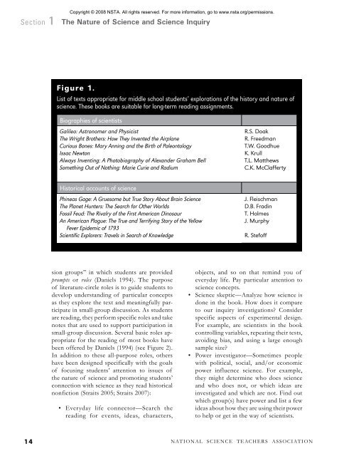 Copyright © 2008 NSTA. All rights reserved. For more information ...