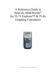 A Reference Guide to SimCalc MathWorlds for TI - Kaput Center ...