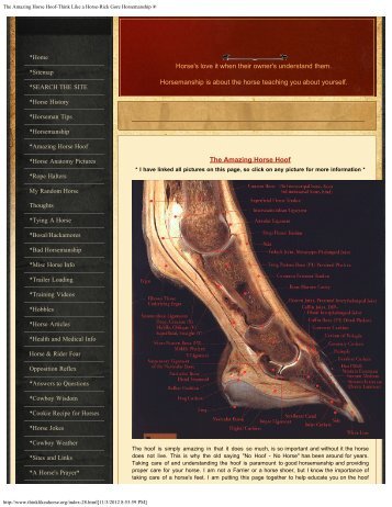 Amazing Horse Hoof Page - Think Like a Horse-Rick Gore ...