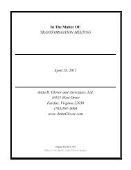 Transformation Meeting Transcript for April 28, 2011