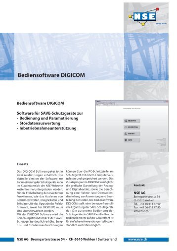 Bediensoftware DIGICOM - NSE AG