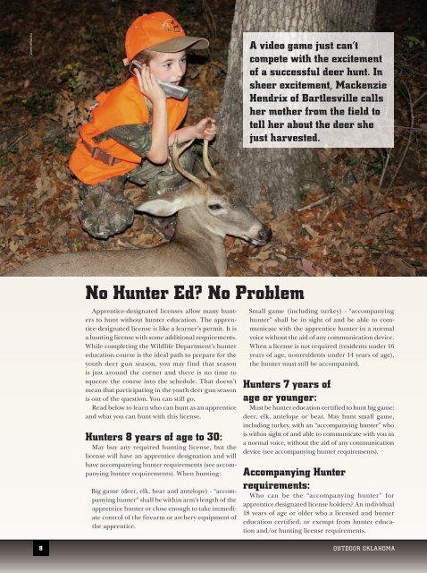 Youth Deer Gun Season - Oklahoma Department of Wildlife ...