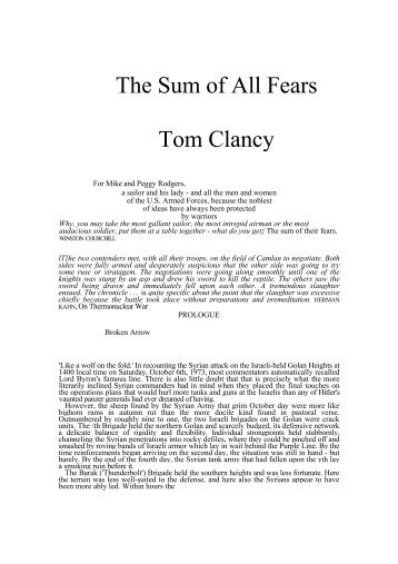 Clancy,Tom : The Sum Of All Fears - Home