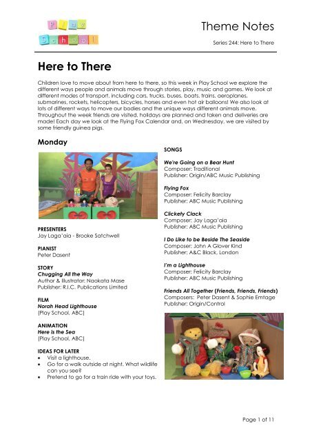 Theme Notes Here To There Abc