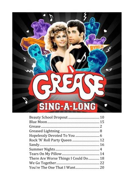 DCE 2012 Grease songbook