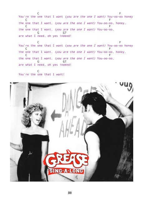 DCE 2012 Grease songbook