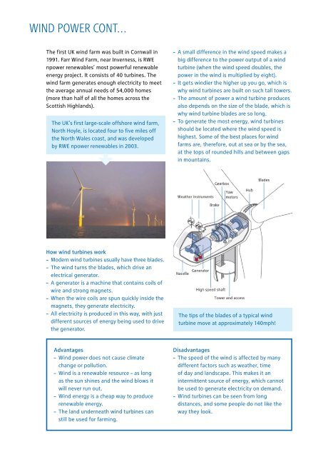 Key Stage 3 fact Sheet – wind power - RWE