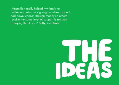 The little green book of fundraising ideas - Macmillan Cancer Support