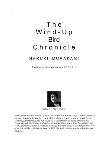 Haruki Murakami – The Wind-Up Bird Chronicle - Get a Free Blog
