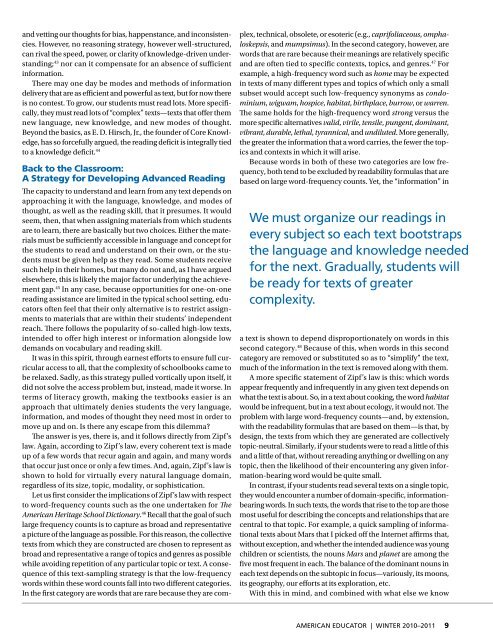 American Educator, Winter 2010-11, Vol. 34, No. 4, AFT