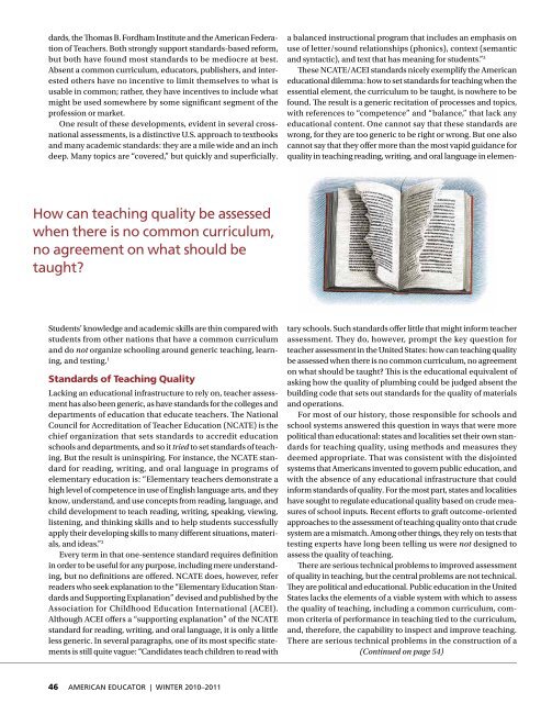 American Educator, Winter 2010-11, Vol. 34, No. 4, AFT