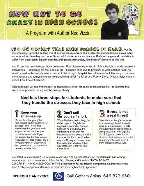 how not to go crazy in high school - Ned Vizzini