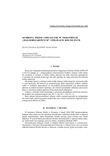 Pełny tekst (PDF) - Progress in Plant Protection/Postępy w Ochronie ...