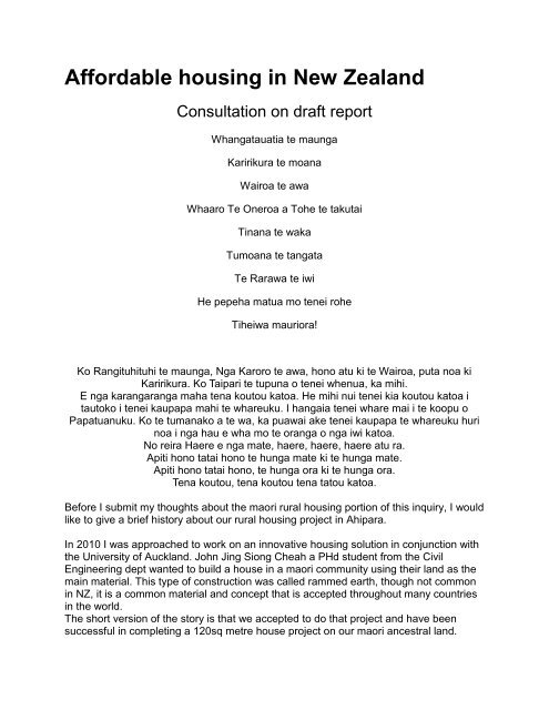 Affordable housing in New Zealand - Productivity Commission