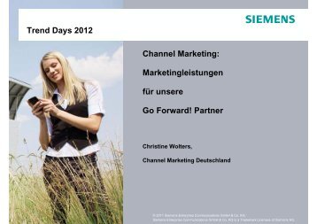 Channel Marketing - Siemens Enterprise Communications