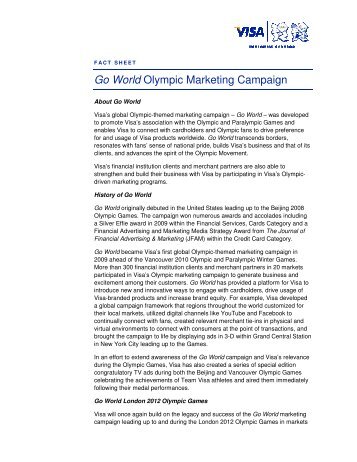 Go World Olympic Marketing Campaign - Visa