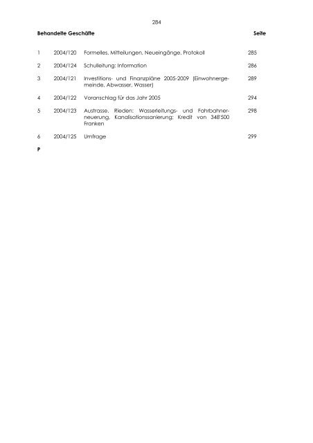 Gemeinde Obersiggenthal Protokoll des Einwohnerrates