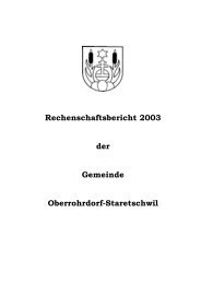 Rechenschaftsbericht 2003 der Gemeinde Oberrohrdorf-Staretschwil