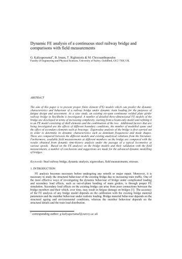 Dynamic FE analysis of a continuous steel railway bridge and ...