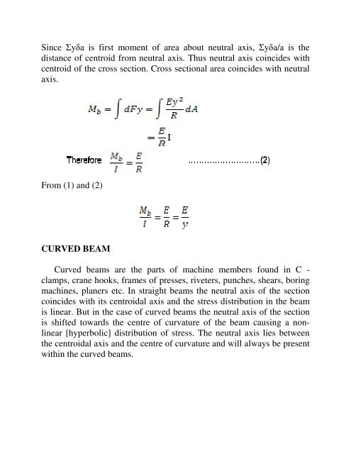 Curved Beam - VTU e-Learning