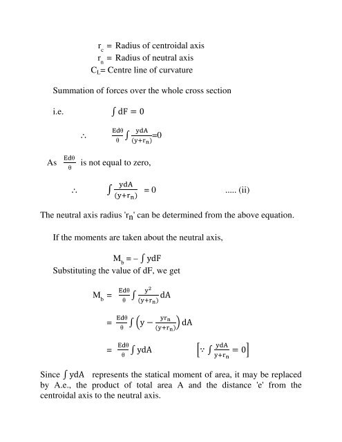 Curved Beam - VTU e-Learning