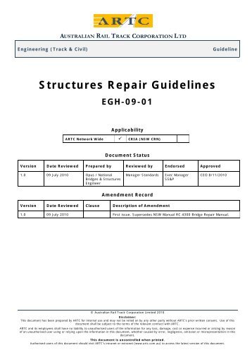 Structures Repair Guidelines EGH-09-01 - ARTC