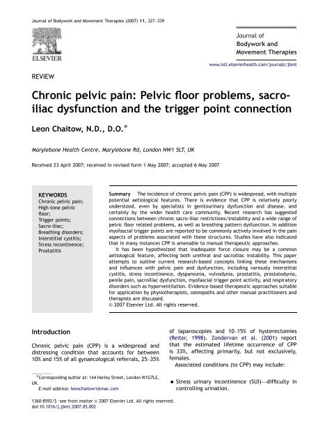 Trigger Point Therapy For Pelvic Floor Dysfunction الصور