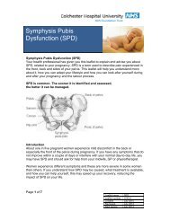 Symphysis Pubis Dysfunction - Colchester Hospital University NHS ...