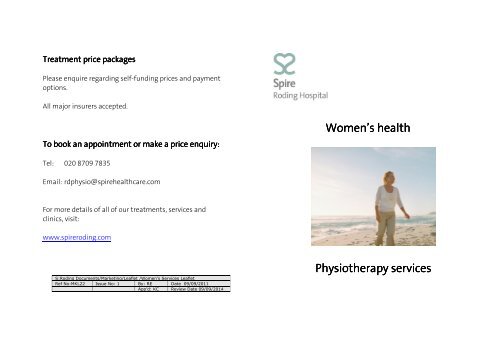 Women's health Women's health Physiotherapy ... - Spire Healthcare