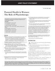 Postural Health in Women: The Role of Physiotherapy - SOGC