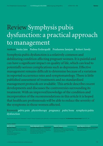 Review Symphysis pubis dysfunction: a practical ... - Breaking Muscle