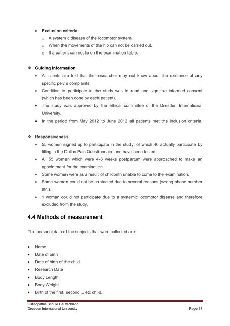 Exclusion criteria: o A s