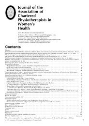 Journal of the Association of Chartered Physiotherapists in Women's ...