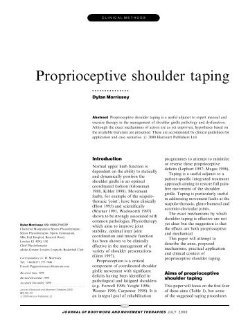 CLINCAL METHODS: Proprioceptive shoulder taping