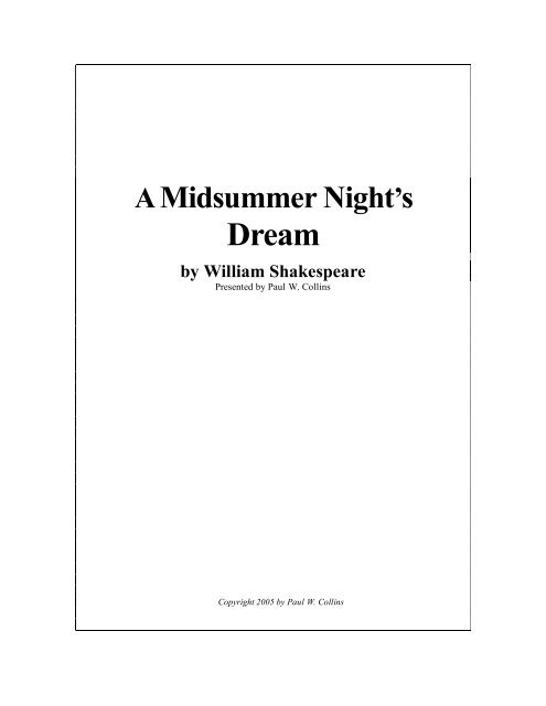 Midsummer Night's Dream - Shakespeare Right Now!