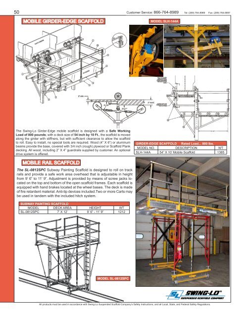 Mobile Girder Edge Scaffold Mobile Rail Scaffold 50