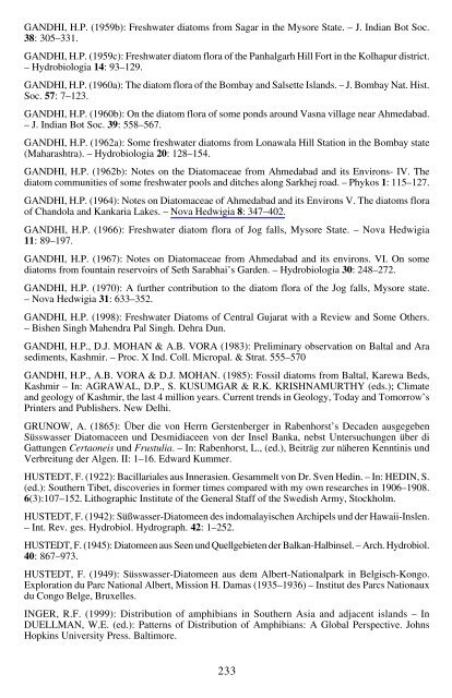 The diatom genus Gomphonema Ehrenberg in India: Checklist and ...